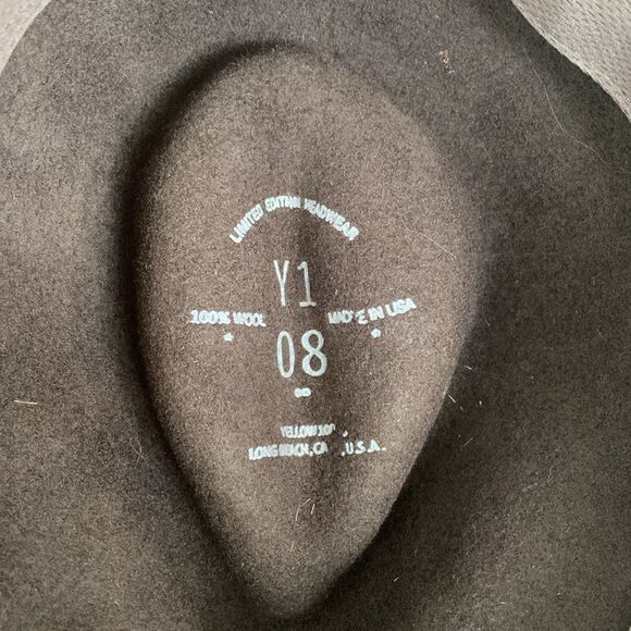 Yellow 108 Dylan Fedora Brown with Leather Bow $199 USD Retail - Picture 7 of 11